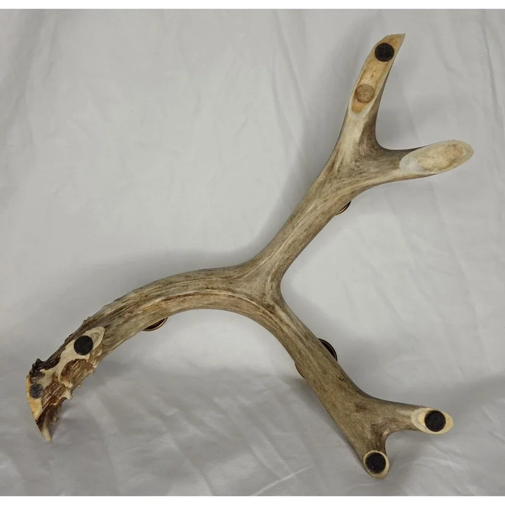 Vtg Genuine Rocky Mountain 4-Point Deer Antler Candle Holder Shed Lodge Cabin